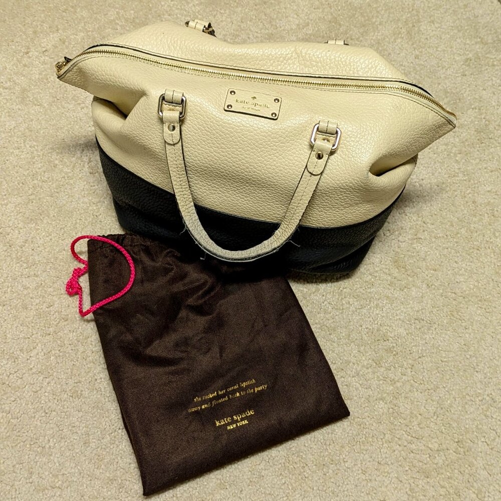 kate spade Cream and Black Satchel